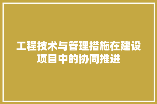 工程技术与管理措施在建设项目中的协同推进 现代风格装饰