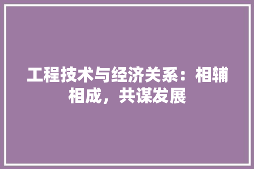 工程技术与经济关系：相辅相成，共谋发展 现代风格装饰