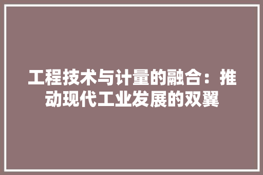 工程技术与计量的融合：推动现代工业发展的双翼 现代风格装饰