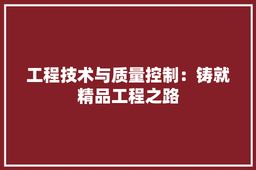 工程技术与质量控制：铸就精品工程之路 现代风格装饰