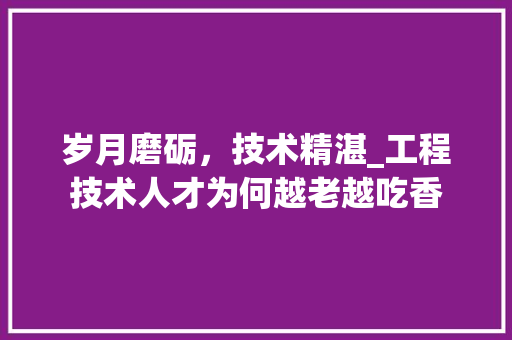 岁月磨砺，技术精湛_工程技术人才为何越老越吃香 现代风格装饰
