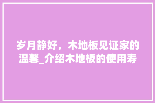 岁月静好，木地板见证家的温馨_介绍木地板的使用寿命与保养之路 现代风格装饰