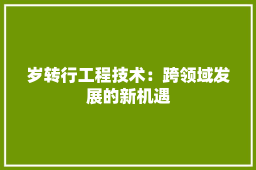 岁转行工程技术：跨领域发展的新机遇 现代风格装饰