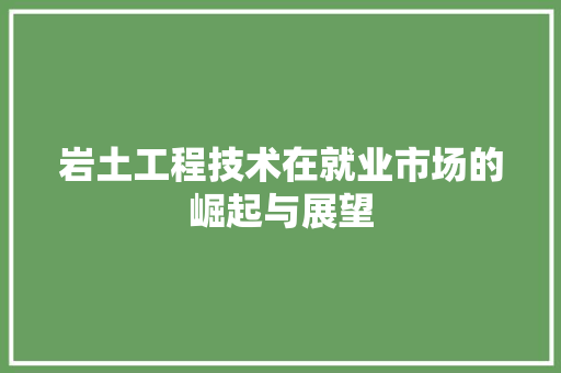 岩土工程技术在就业市场的崛起与展望 现代风格装饰
