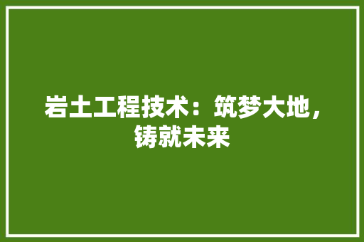 岩土工程技术：筑梦大地，铸就未来 现代风格装饰