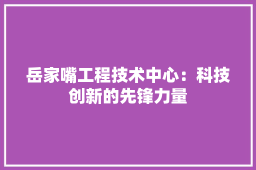 岳家嘴工程技术中心：科技创新的先锋力量 现代风格装饰