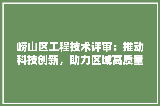 崂山区工程技术评审：推动科技创新，助力区域高质量发展 现代风格装饰
