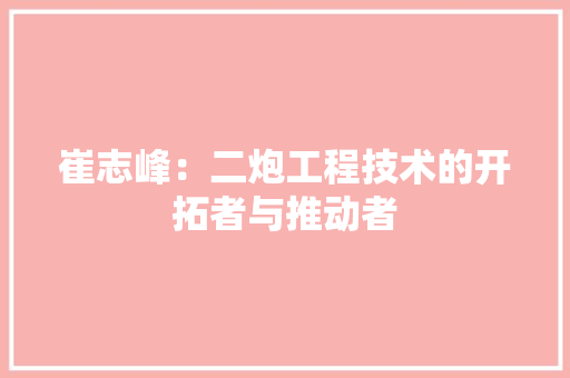 崔志峰：二炮工程技术的开拓者与推动者 现代风格装饰