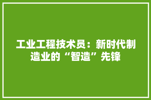 工业工程技术员：新时代制造业的“智造”先锋 现代风格装饰