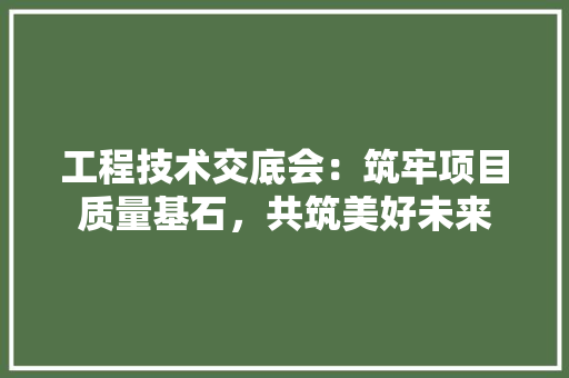 工程技术交底会：筑牢项目质量基石，共筑美好未来 现代风格装饰