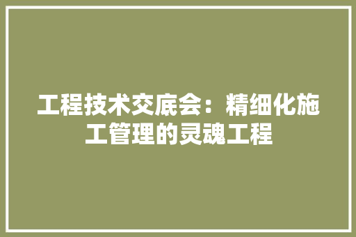 工程技术交底会：精细化施工管理的灵魂工程 现代风格装饰