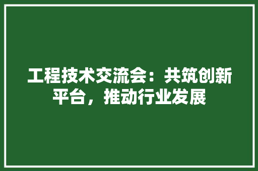 工程技术交流会：共筑创新平台，推动行业发展