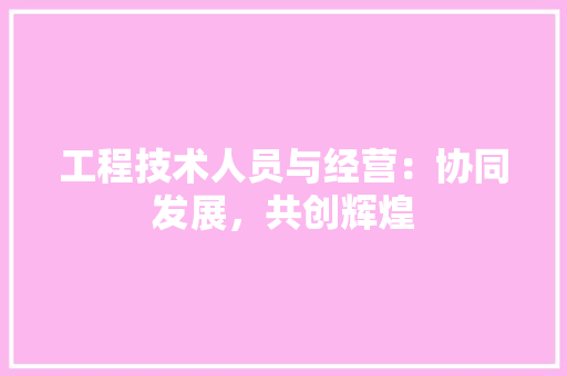 工程技术人员与经营：协同发展，共创辉煌 现代风格装饰
