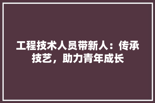 工程技术人员带新人：传承技艺，助力青年成长 现代风格装饰