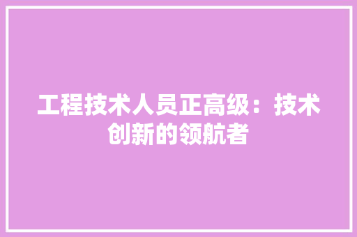 工程技术人员正高级：技术创新的领航者 现代风格装饰