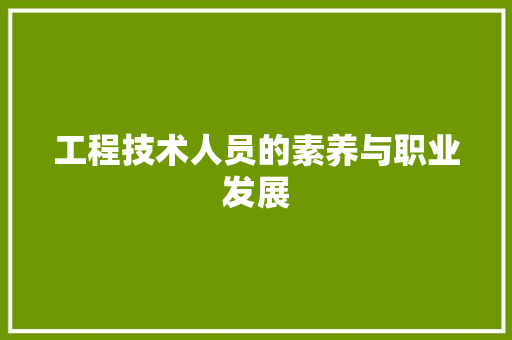 工程技术人员的素养与职业发展 现代风格装饰