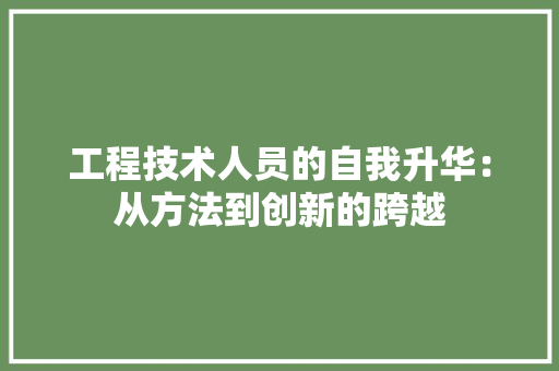工程技术人员的自我升华：从方法到创新的跨越 现代风格装饰