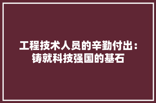 工程技术人员的辛勤付出：铸就科技强国的基石 现代风格装饰