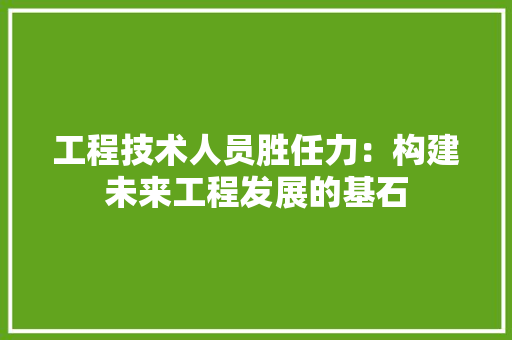 工程技术人员胜任力：构建未来工程发展的基石 现代风格装饰
