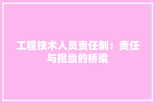 工程技术人员责任制：责任与担当的桥梁 现代风格装饰