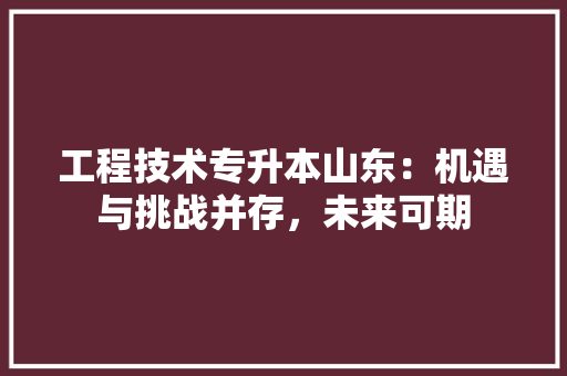 工程技术专升本山东：机遇与挑战并存，未来可期 现代风格装饰