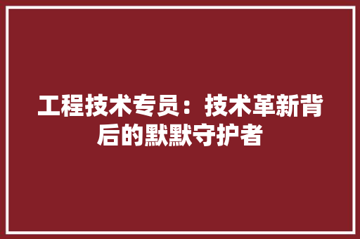 工程技术专员：技术革新背后的默默守护者 现代风格装饰