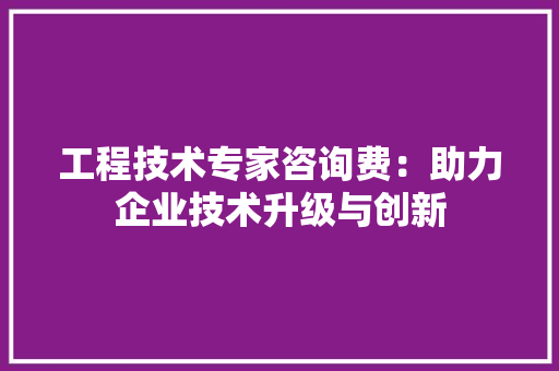 工程技术专家咨询费：助力企业技术升级与创新 现代风格装饰