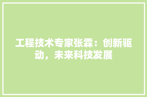 工程技术专家张霖：创新驱动，未来科技发展 现代风格装饰