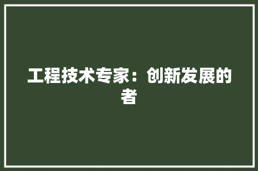 工程技术专家：创新发展的者 现代风格装饰