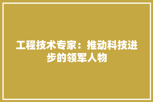 工程技术专家：推动科技进步的领军人物 现代风格装饰