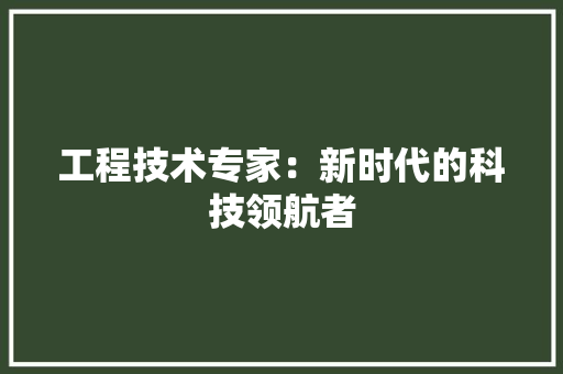 工程技术专家：新时代的科技领航者 现代风格装饰