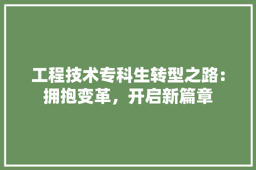 工程技术专科生转型之路：拥抱变革，开启新篇章 现代风格装饰