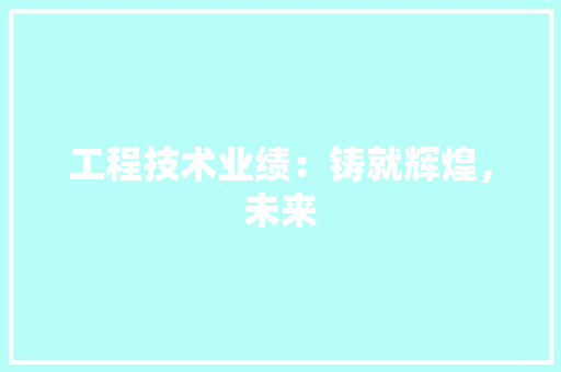 工程技术业绩：铸就辉煌，未来 现代风格装饰