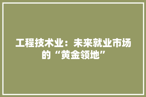 工程技术业：未来就业市场的“黄金领地” 现代风格装饰