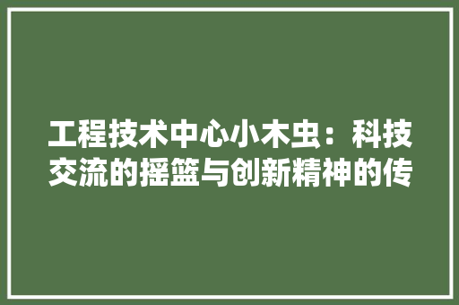 工程技术中心小木虫：科技交流的摇篮与创新精神的传承 现代风格装饰