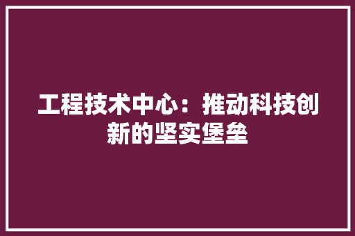 工程技术中心：推动科技创新的坚实堡垒 现代风格装饰