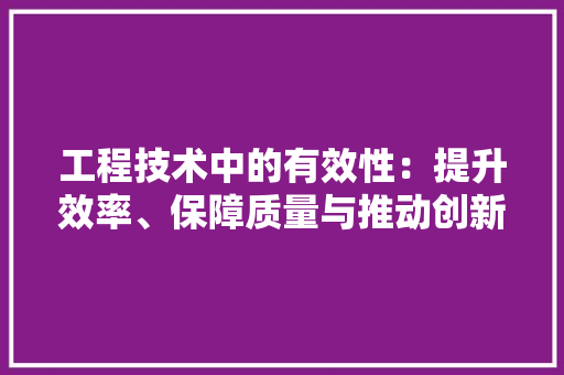 工程技术中的有效性：提升效率、保障质量与推动创新 现代风格装饰