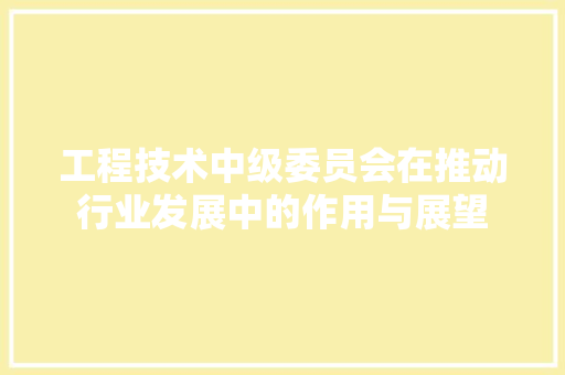 工程技术中级委员会在推动行业发展中的作用与展望 现代风格装饰