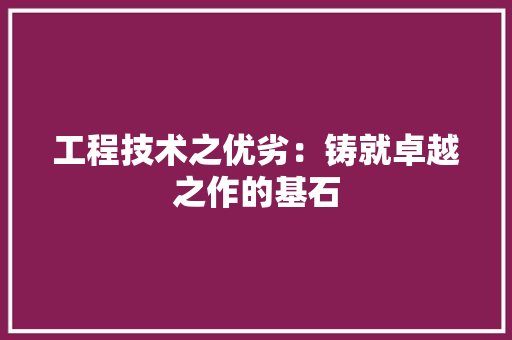 工程技术之优劣：铸就卓越之作的基石 现代风格装饰