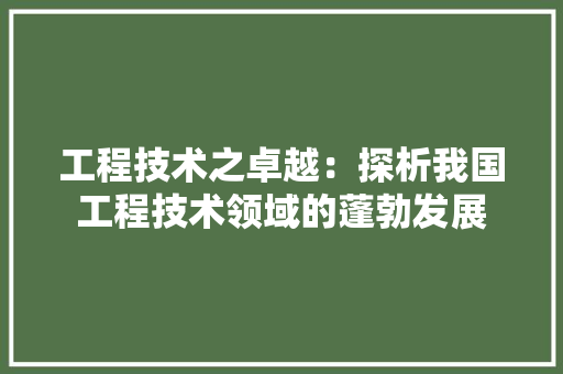 工程技术之卓越：探析我国工程技术领域的蓬勃发展 现代风格装饰
