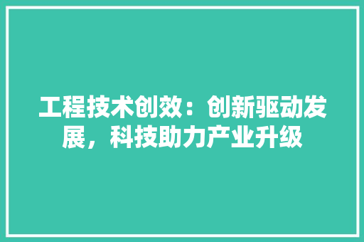 工程技术创效：创新驱动发展，科技助力产业升级 现代风格装饰