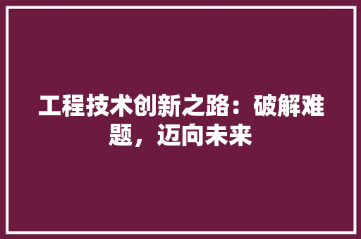 工程技术创新之路：破解难题，迈向未来 现代风格装饰