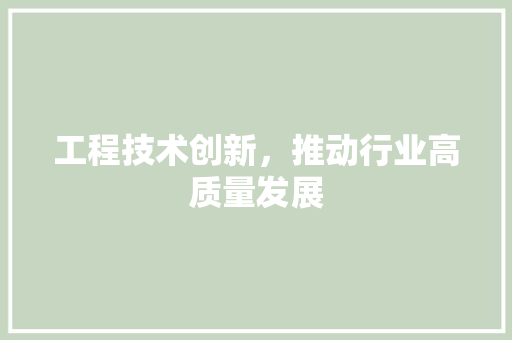 工程技术创新，推动行业高质量发展 现代风格装饰