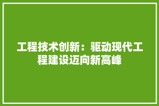 工程技术创新：驱动现代工程建设迈向新高峰 现代风格装饰