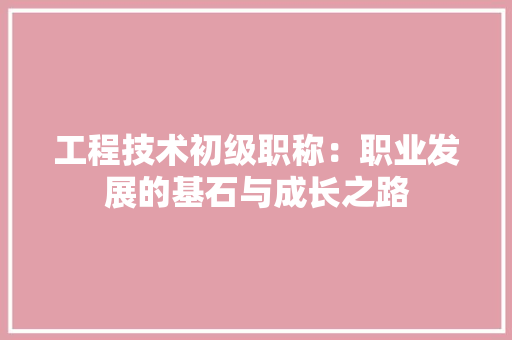 工程技术初级职称：职业发展的基石与成长之路 现代风格装饰