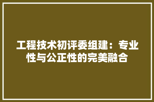 工程技术初评委组建：专业性与公正性的完美融合 现代风格装饰