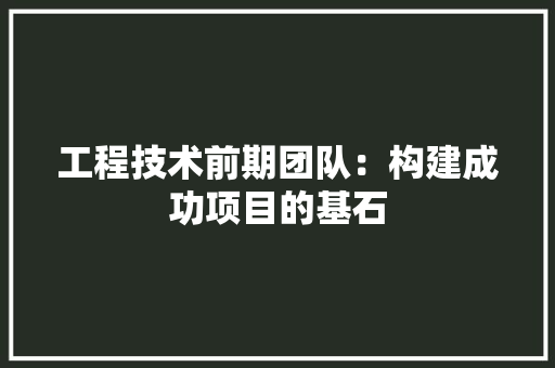 工程技术前期团队：构建成功项目的基石 现代风格装饰