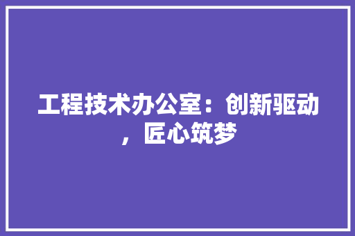 工程技术办公室：创新驱动，匠心筑梦 现代风格装饰