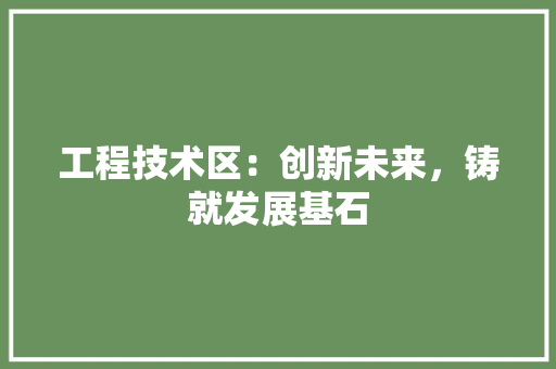 工程技术区：创新未来，铸就发展基石 现代风格装饰