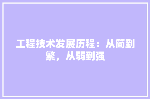 工程技术发展历程：从简到繁，从弱到强 现代风格装饰